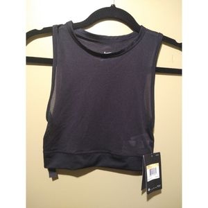 Nike Dry Black Sheer Crop Top